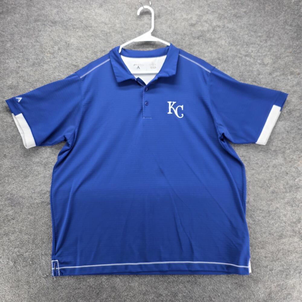 Kansas City Royals Shirt Mens XL Blue MLB Baseball Antigua Polo Short Sleeve